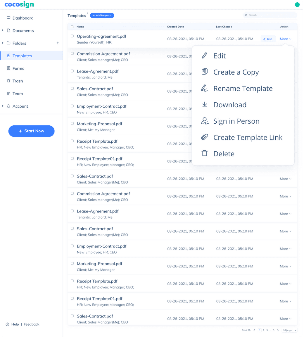 Time-saving templates
