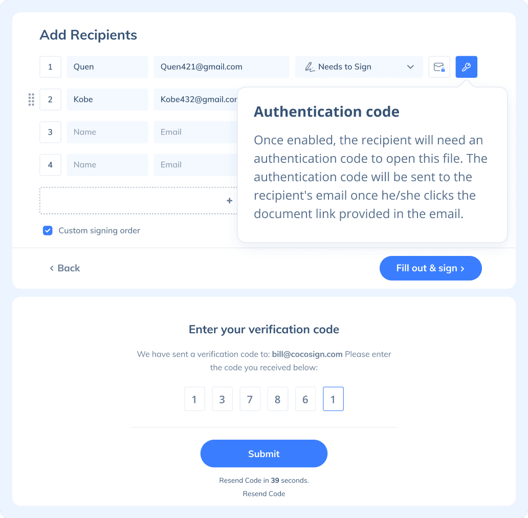 Strong signer authentication