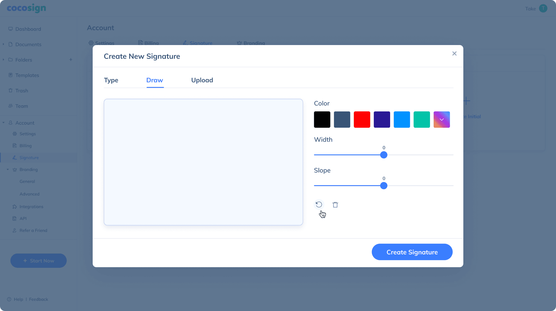 click Picture to insert the signature file