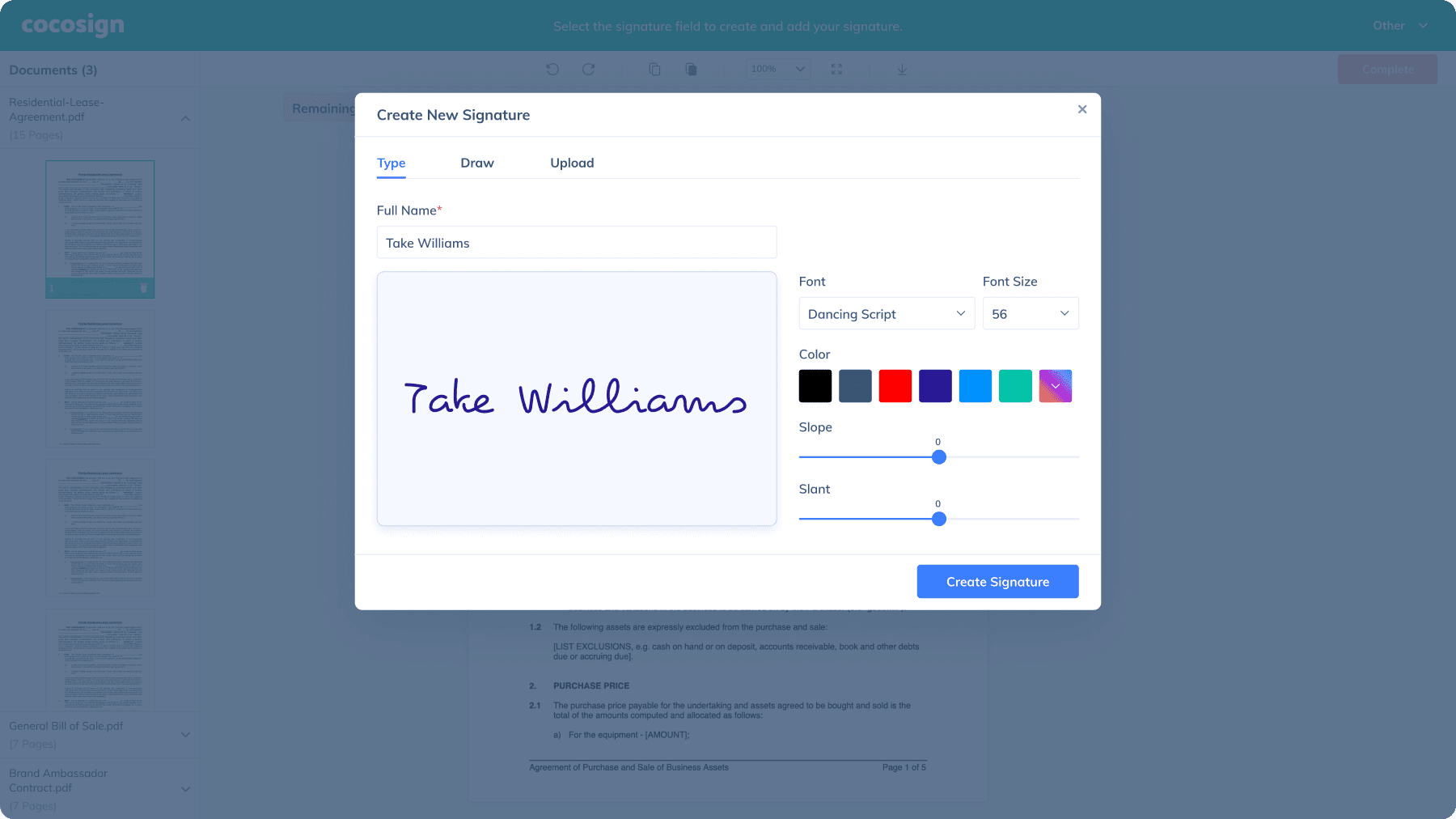 Sign the document in the designated area